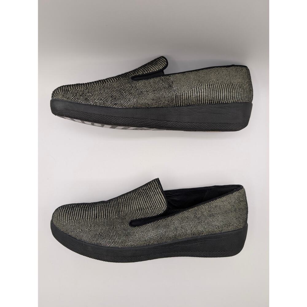 FitFlop Superskate Textured Metallic Twill Knit Slip-On Loafers Size 9 - Picture 3 of 6